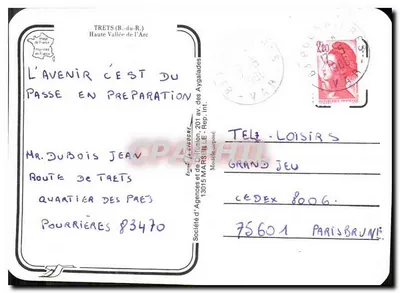 TRETS — St JEAN DU PUY — editor não visível — Verso