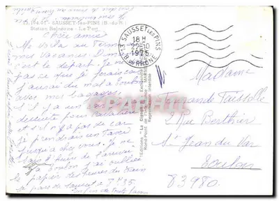Cigogne — Port Saussset-les-Pins — Wydawnictwo "La Cigogne" — Rewers