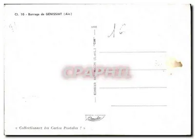 Barragem de Génissiat (Ain) — vista panorâmica — editor Combier (S.-et-L.) 'CIM' — Verso