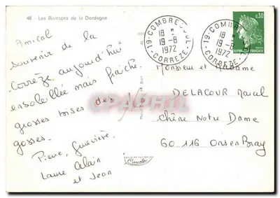 Os Barragens da Dordogne — Bort-les-Orgues, Mareges, Chastang — Sully — Verso