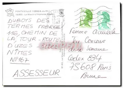 O Moulin de Alphonse Daudet — Fontvieille (13990-B.-du-Rh.) — Edição Magenta — Verso