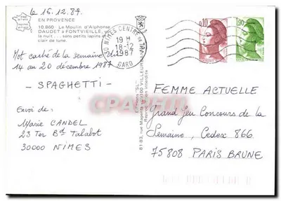 A Moinha de Alphonse Daudet em Fontvieille — Edições 'SL' — n°10.860 — Verso