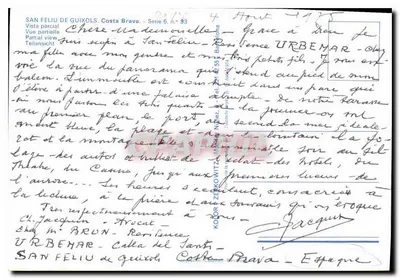 San Feliu de Guixols — Częściowy widok — seria 6, n° 93 — Rewers