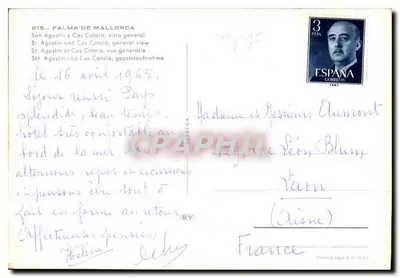 Palma de Mallorca — ogólne widok San Agustín i Cas Català — wydawca B.V. n°815 — Rewers