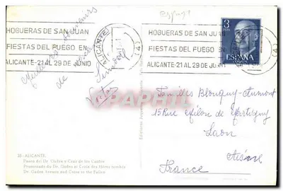 Passeio do Dr. Gadea e Cruz dos Heróis Caídos — Alicante — Edições Jaquet — Verso