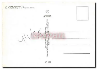 Porta z zegarem i Plac 6 Czerwca — Vire (Calvados) — AR TAUD Frères Éditeurs — Rewers