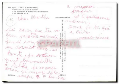 Houlgate (Calvados-14) — 'Perła Côte Fleurie' — Les Pléiades - Rezydencja Les Sables d'Or — wydawca Artaud Frères — Rewers