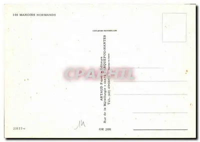 Manori Normanni — Collezione di castelli e case tradizionali — Editore ARTAUD Frères — Verso