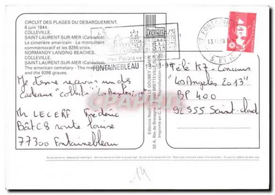 Cemitério Americano — Colleville-sur-Mer — Editor Emy — Verso