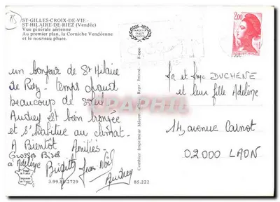 St Gilles Croix de Vie — St Hilaire de Riez — Ogólny widok lotniczy — Wydawca Combier — Rewers