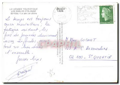 Port rybacki — Les Sables-d'Olonne — Wydawnictwo Étacqueron — Rewers