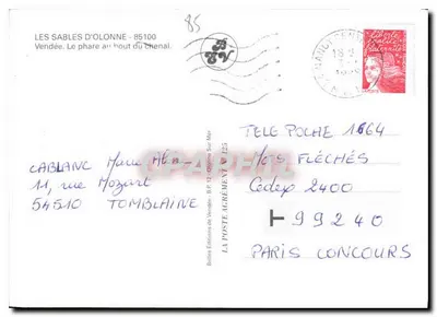 Les Sables d'Olonne — farb na końcu kanału — Ballia Éditions de Vendée — Rewers