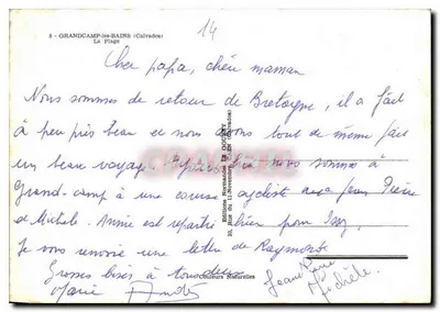 Grandcamp-les-Bains (Calvados) — La Plage — Uitgever Emy, n°8 — Achterkant