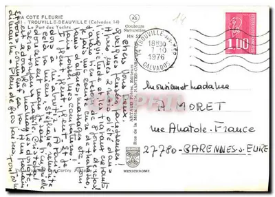O Portinho dos Yates — Trouville-sur-Mer — Editores Aetaud Frères, Nantes-Carquefou, HN 55 — Verso