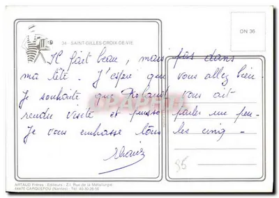 Saint-Gilles-Croix-de-Vie — Regate sul canale — editore Artaud Frères — Verso