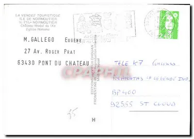 Ilha de Noirmoutier — Seus monumentos históricos — Igreja romana, castelo feudal do IX — Edições do Velho Chouan — Verso