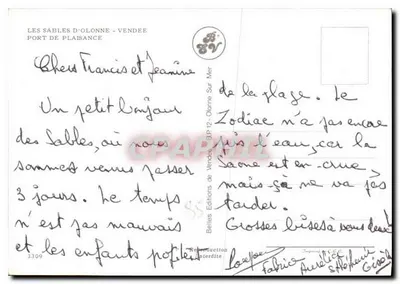 Les Sables-d'Olonne — Port Rekreacyjny — Wydawnictwo Vendée, nr 3309 — Rewers
