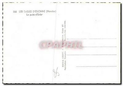 Les Sables d'Olonne (Vendée) — Jaskinia Piekielna — Wydawnictwo Greff — Rewers