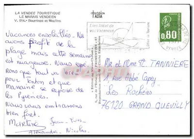 A Vendée Pittoresca — O pântano do país dos montes — Edição da Vendée Turística — Verso