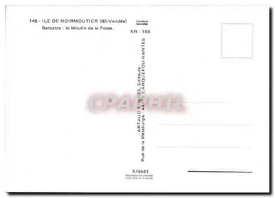 Barbatte - A Moinha da Fosse — Ilha de Noirmoutier (85-Vendée) — Artaud Frères, Editores — Verso