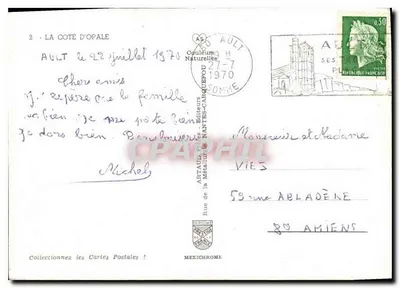 Brzeg Opalu — Ilustrowana turystyczna karta pocztowa — Wydawca Artaud de la Métallure, Nantes-Carquefou — Rewers