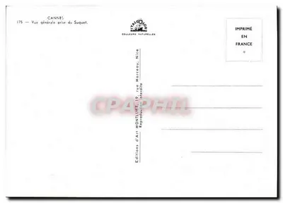 Cannes — Ogólny widok z Suquet — Wydawnictwo Art Montillet — Rewers