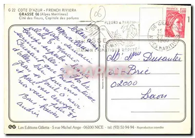 Grasse — Miasto kwiatów, Stolica perfum — Les Editions Gilletta — Rewers