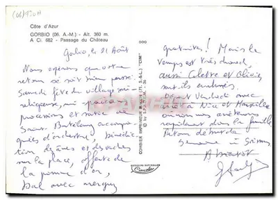 Gorbio — Passagem do Castelo — Cim — Verso