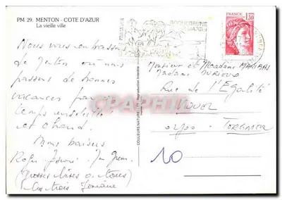 Menton — widok panoramiczny z mimozami — n° PM 29 — Rewers