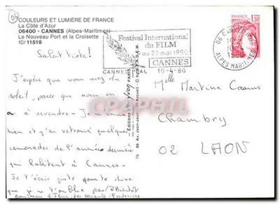 Cannes — Nowy Port i Croisette — Wydawnictwo Jean-Jaurès-Arcuelli — Rewers