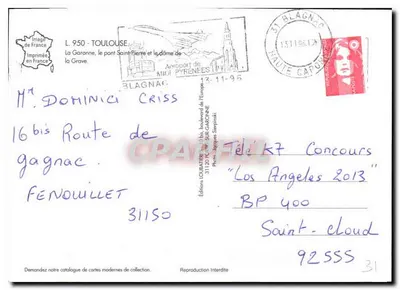 As margens do Garonne — Toulouse — Edição LOUBET — Verso