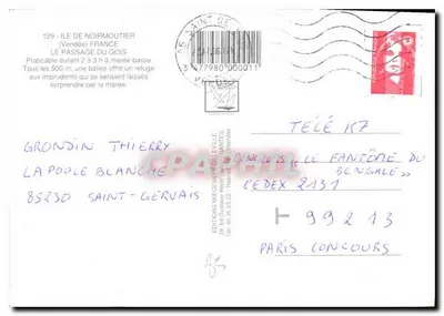 Isla de Noirmoutier — El Paso del Gois — Ediciones Miegeville — Reverso