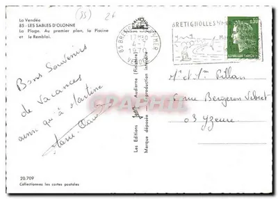 A Vendée - Les Sables-d'Olonne — A Praia, a Piscina e o Remblai — Les Éditions Jean — Verso
