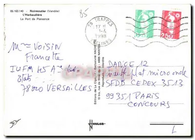 El puerto de Plaisance — Noirmoutier — Ediciones La Cigogne — Reverso
