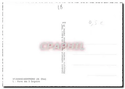 St-Amand-Montrond (18. Cher) — Pedra dos Três Senhores — Covibier Imprimeur — Verso