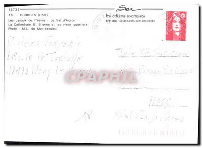 Bourges — kanały Yèvre i stare dzielnice — wydawnictwo nivernais — Rewers