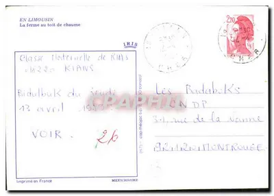 Chata z dachem z siana — Rians — Wydrukowane przez IRIS — Rewers