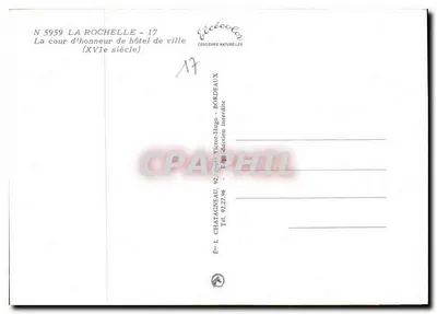 Kort honorowy w hali miejskiej — La Rochelle — Élécé — Rewers
