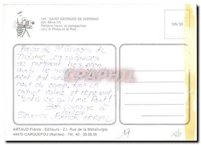 Saint-Georges-de-Diddonne — kwitnący ogród i perspektywa ku farbie i portowi — Artaud Frères — Rewers