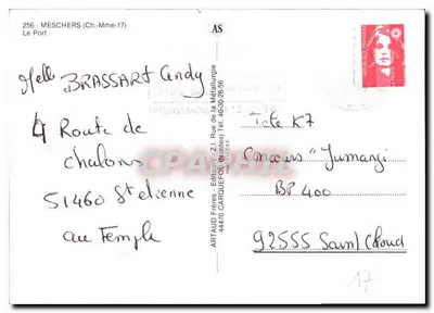 Meschers — Porto — CPAH 256, editor Artaud Frères — Verso