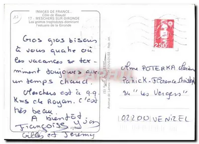 Meschers-sur-Gironde — Groty troglodytowe dominujące nad estuariem — Obrazy Francji, seria 17 — Rewers