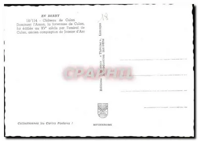 Castelo de Culan — Em Berry — Edições Théo Jac — Verso