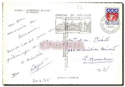 Castelo de Lunéville — 1º Testemunho da Reunião da Lorena e dos Barrois à França — Edições La Cigogne — Verso