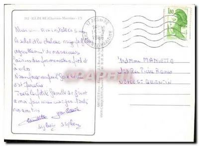 Ilha de Ré — Carta postal panorâmica com mapa ilustrado — editada por ABRAID Frères — Verso