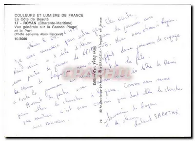 Royan — Ogólny widok na Dużą Plażę i Port — Éditions Yvon Paris — Rewers
