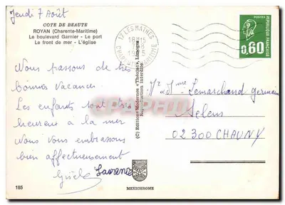 Royan — Côte de beauté — Wydawnictwo Modernes « Théodat » — Rewers