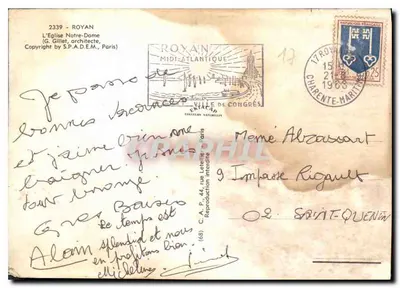 Kościół Najświętszej Maryi Panny — Royan — S.P.A.D.E.M., Paryż — Rewers