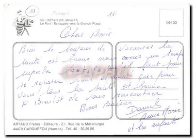 Port — Widok na Dużą Plażę — Royan (Charente-Maritime) — ARTAUD Frères — Rewers