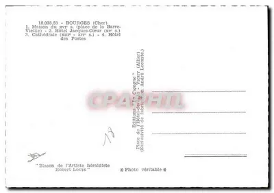 Bourges — widok panoramiczny — Wydawnictwo 'La Cigogne' — Rewers