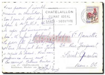 Pilar coberto de moluscos — Châtelailhon — editor C. Letelier — Verso